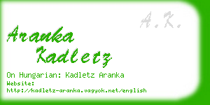 aranka kadletz business card